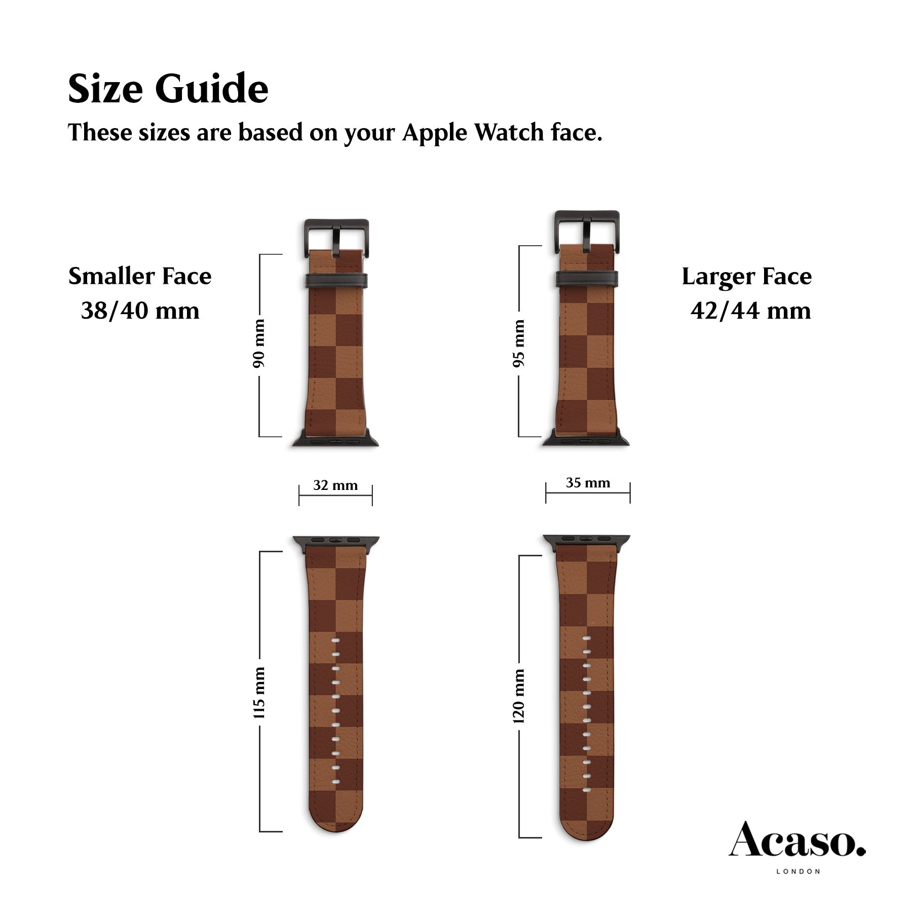 Brown Checkered Apple Watch Strap