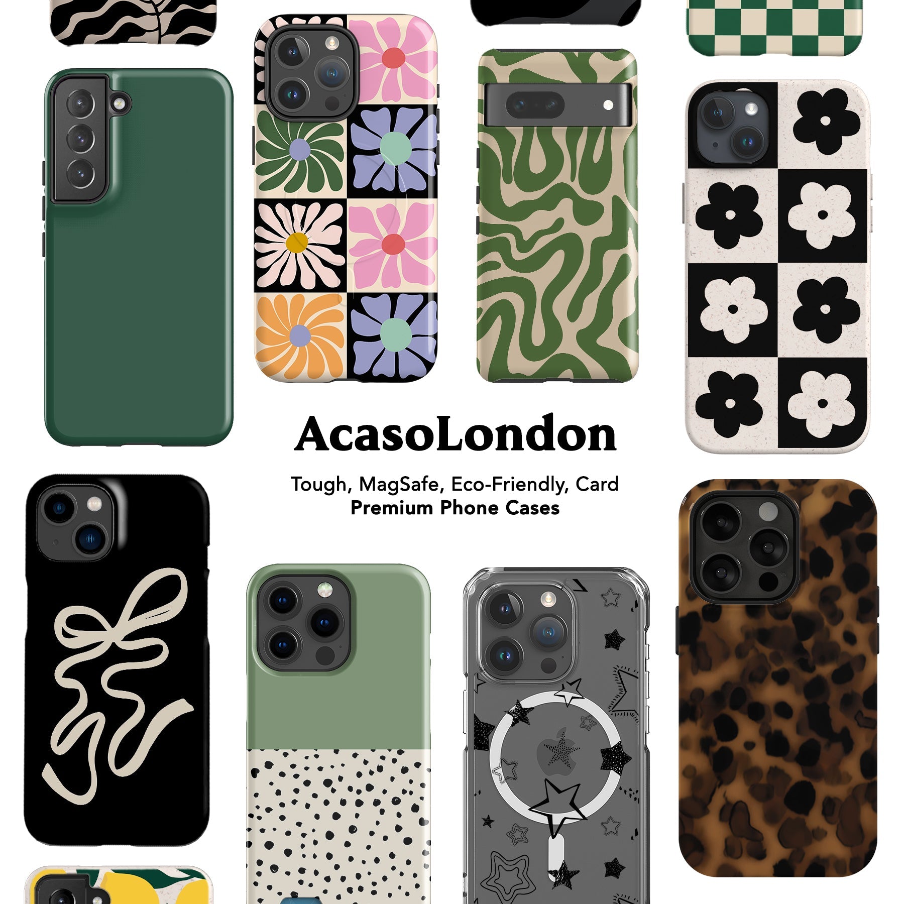 Beige Checkered Eco-Friendly Phone Case