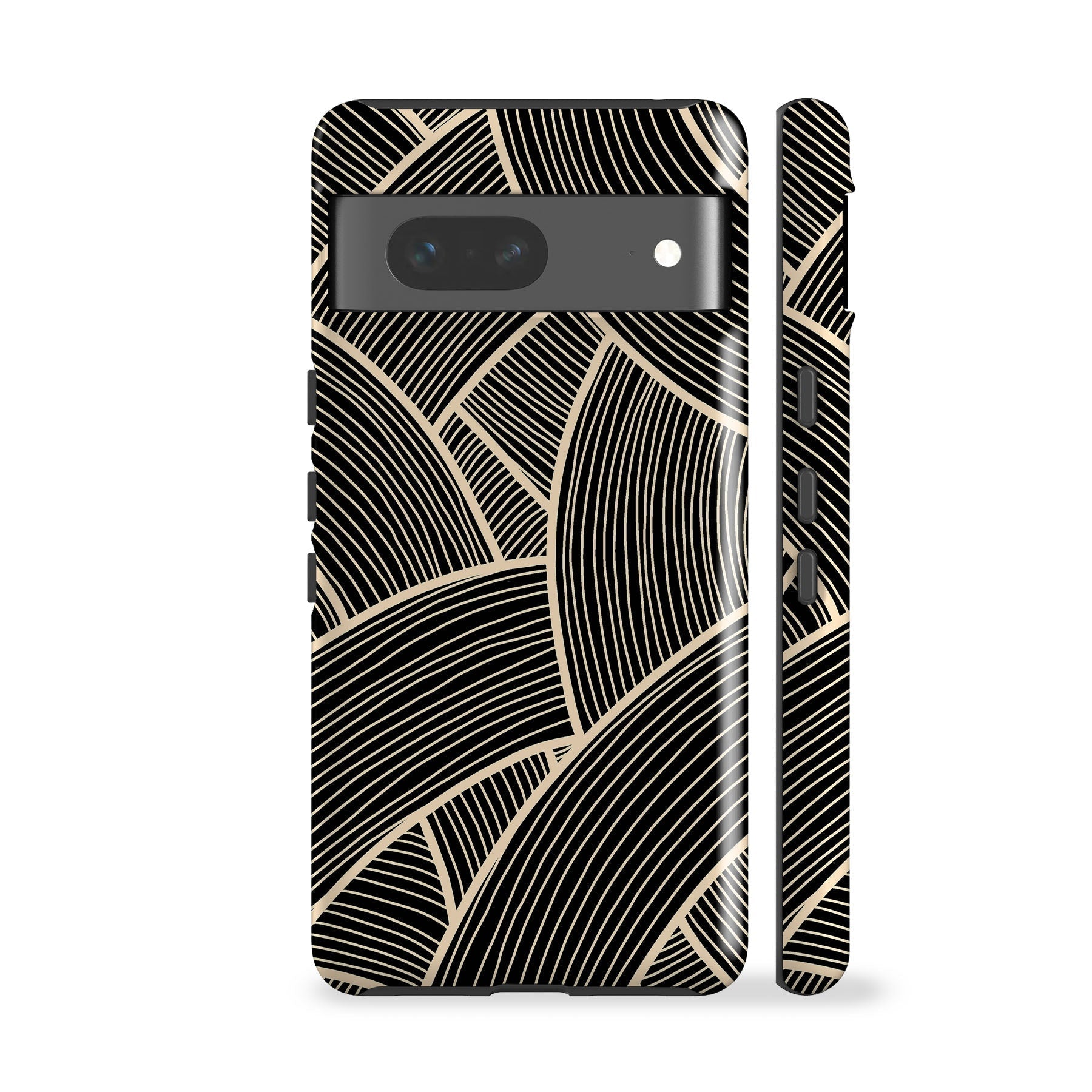Japanese Line Art Black Phone Case