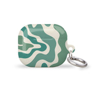 Abstract Wavy Green AirPods Case Cover