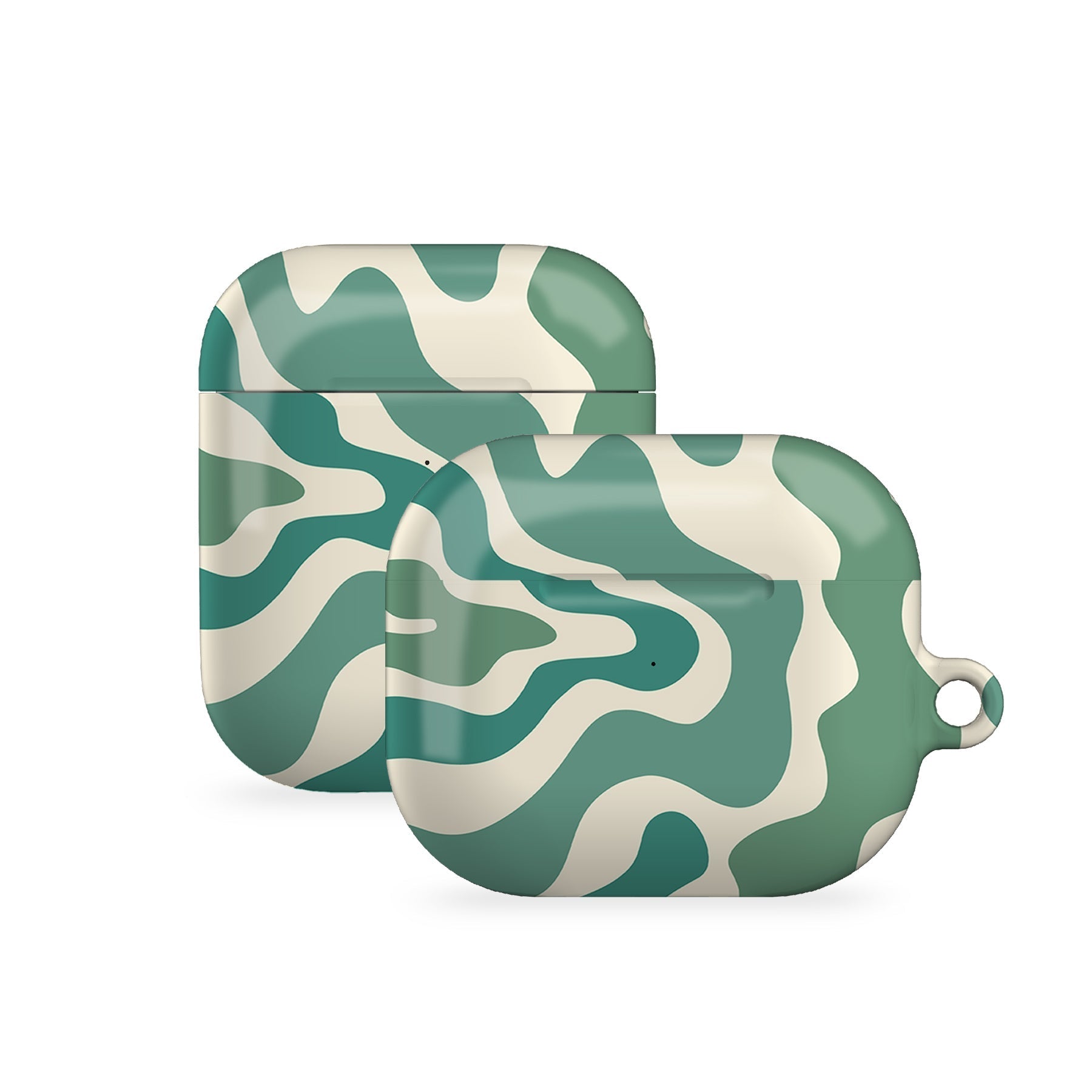 Abstract Wavy Green AirPods Case Cover