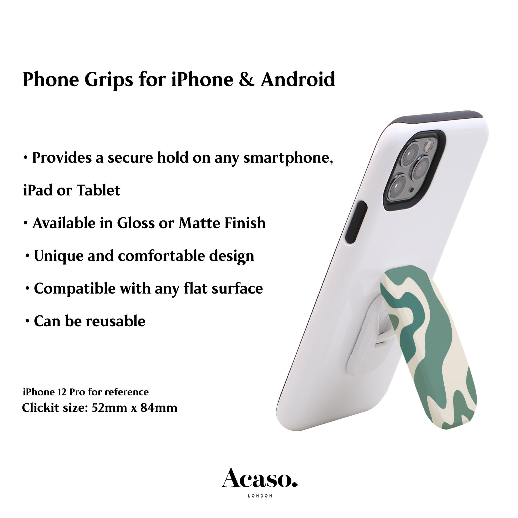 Wavy Green Phone Grip