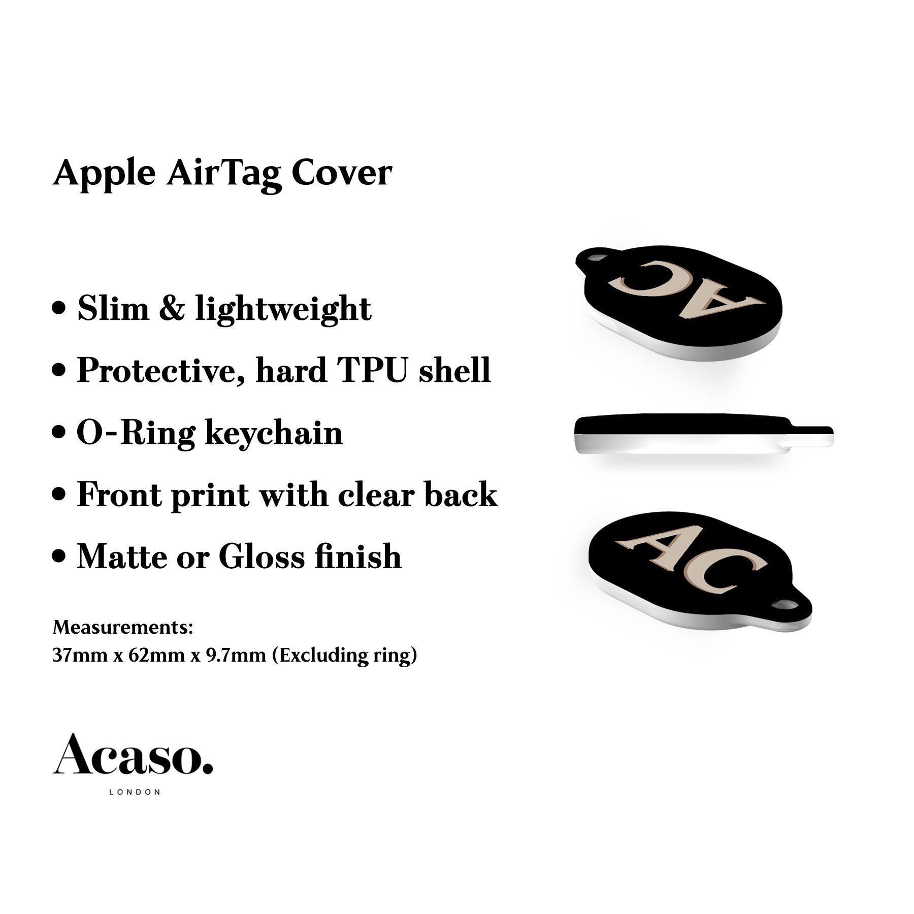 Custom Black AirTag Holder