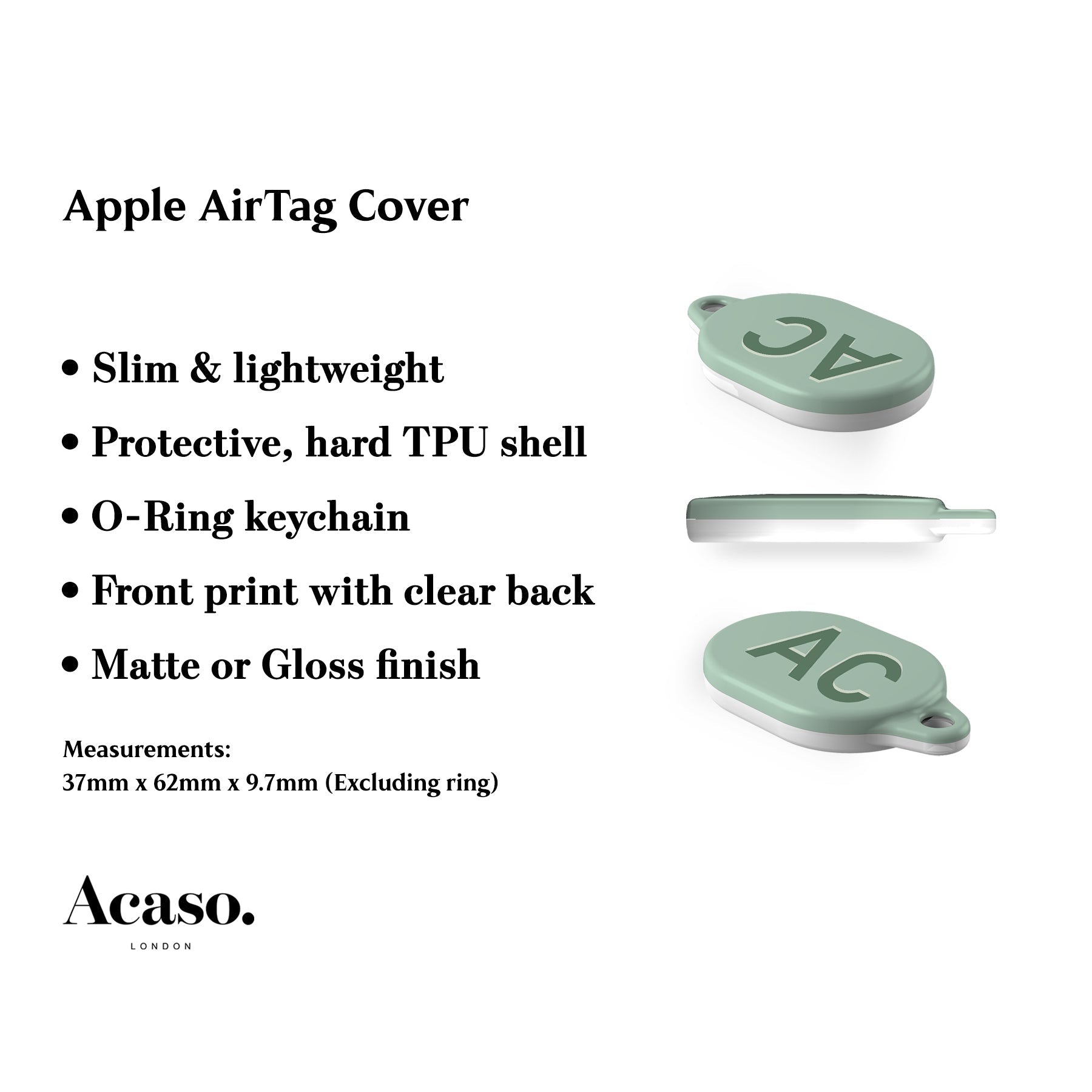Custom Mint Green AirTag Holder
