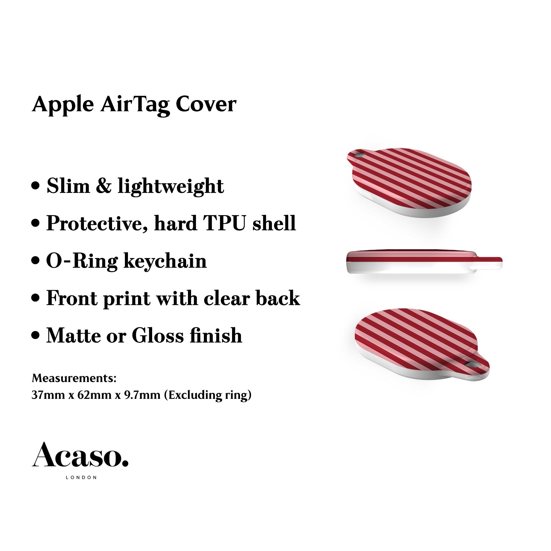 Resort Pink Stripes AirTag Holder