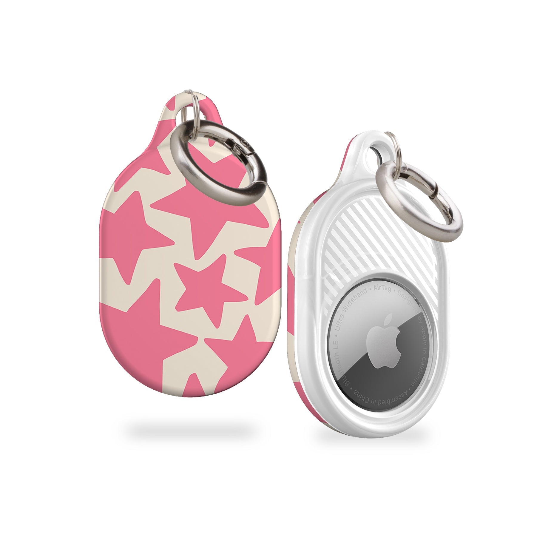 Pink Stars AirTag Holder