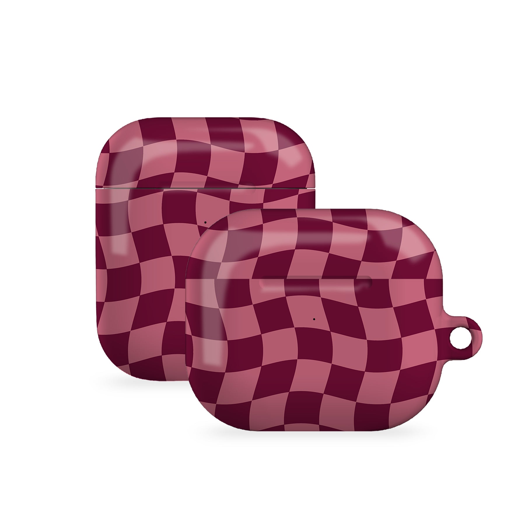 Deep Rose Checkers AirPods Case Cover