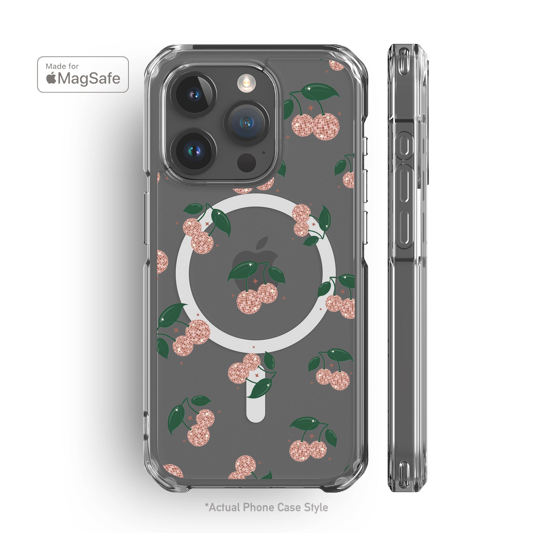 Disco Cherries Clear MagSafe iPhone Case