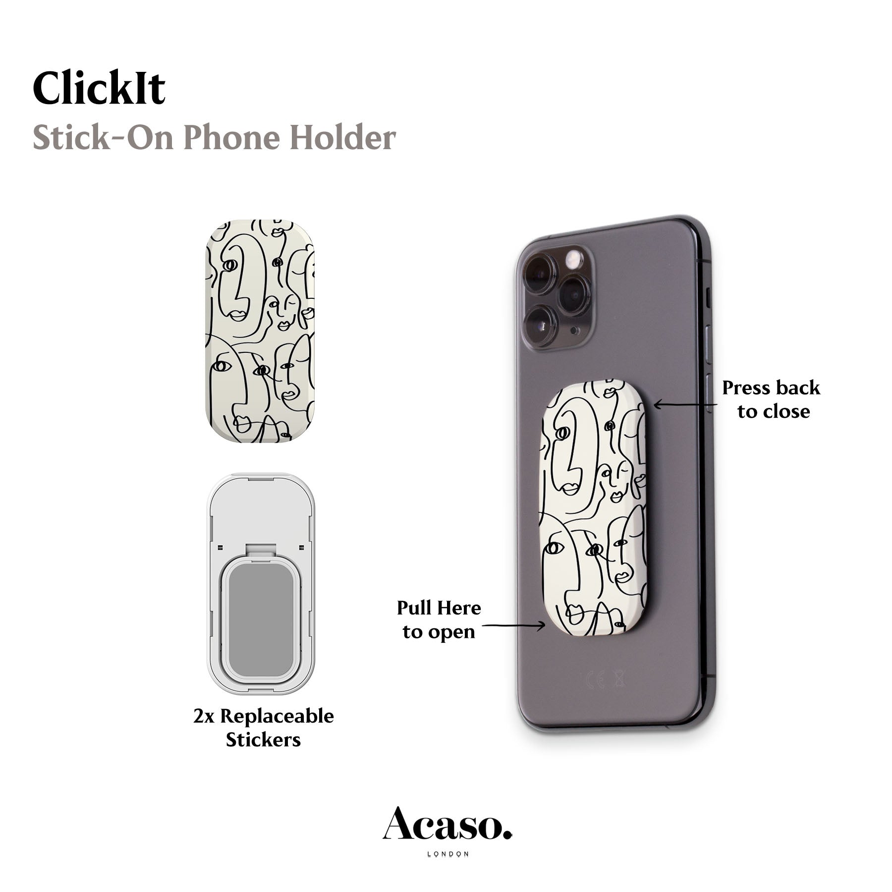 Doodle Faces Phone Grip