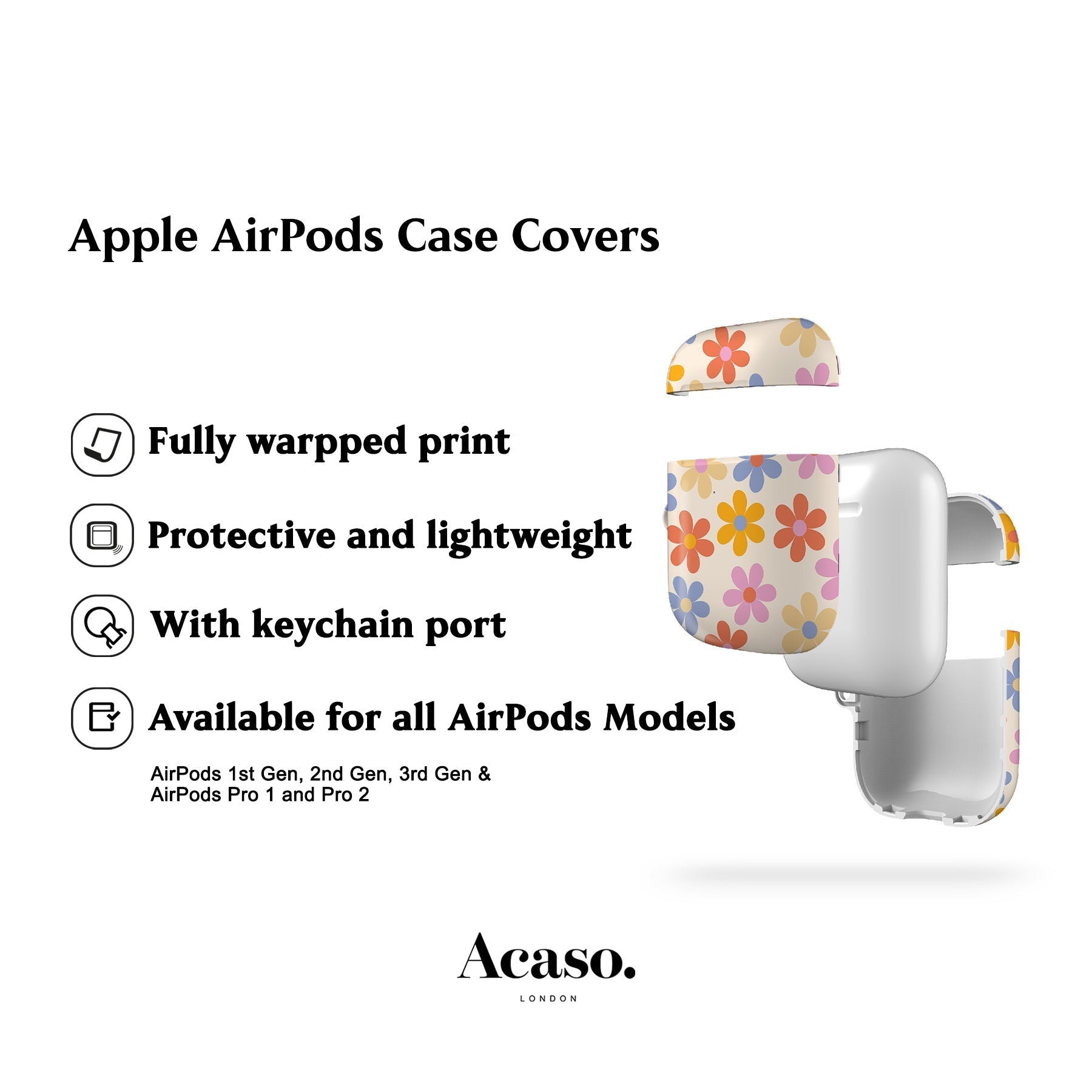 Paris Flowers AirPods Case Cover