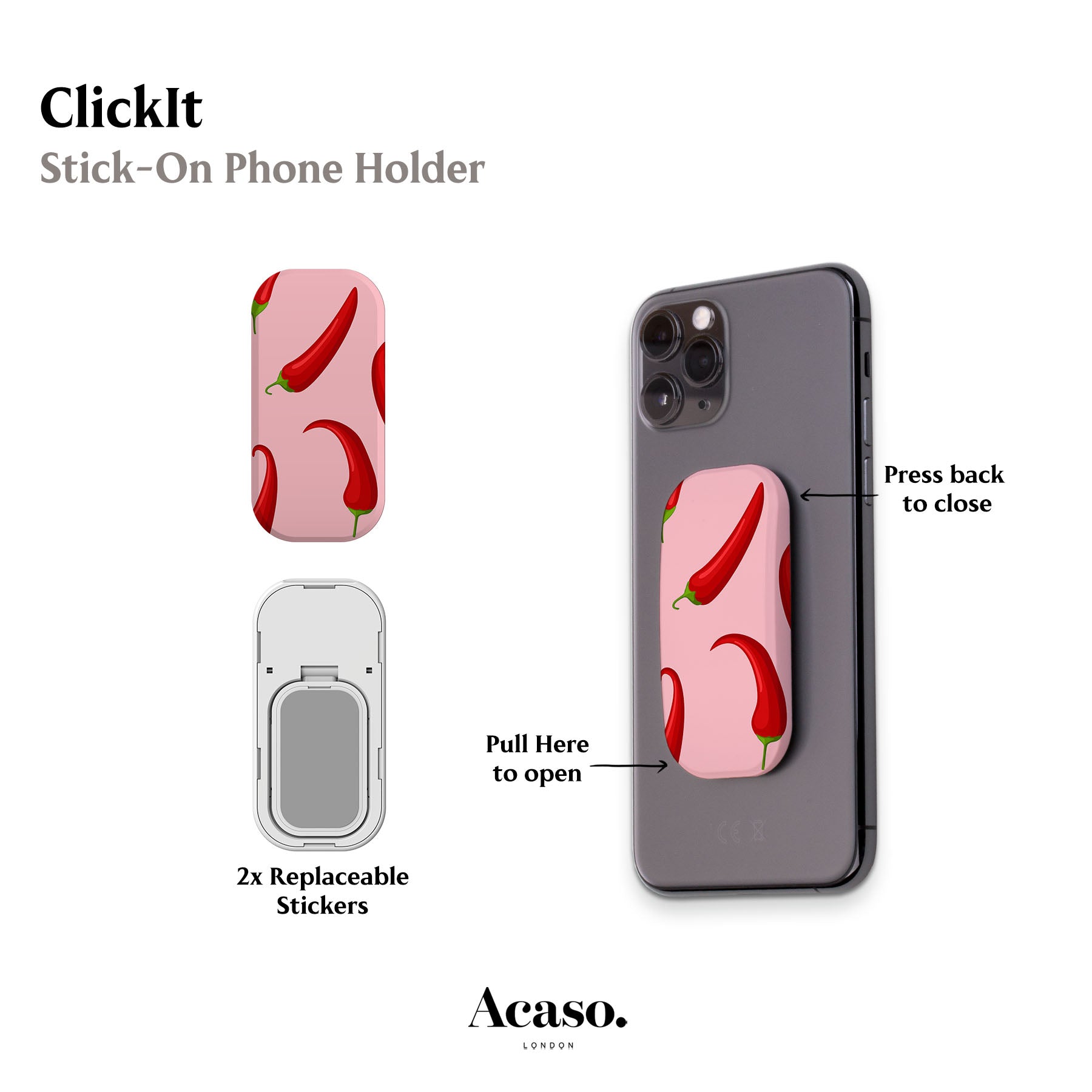 Pink Chillies Phone Grip