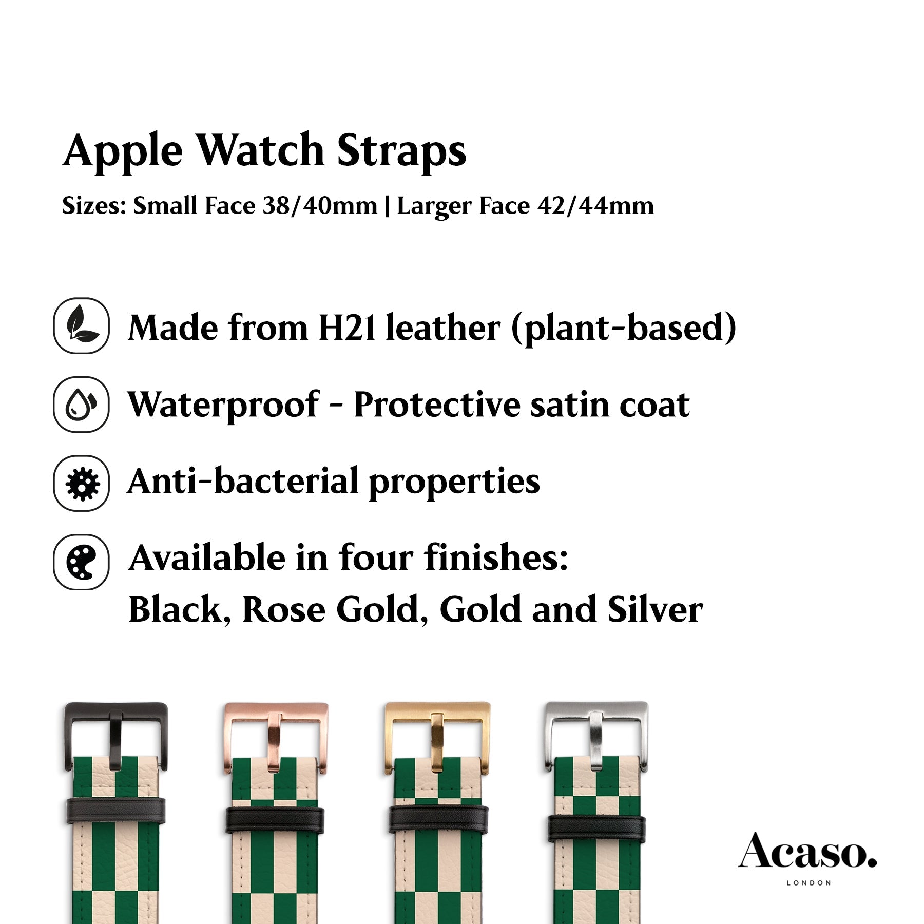 Green Tile Checkers Apple Watch Strap