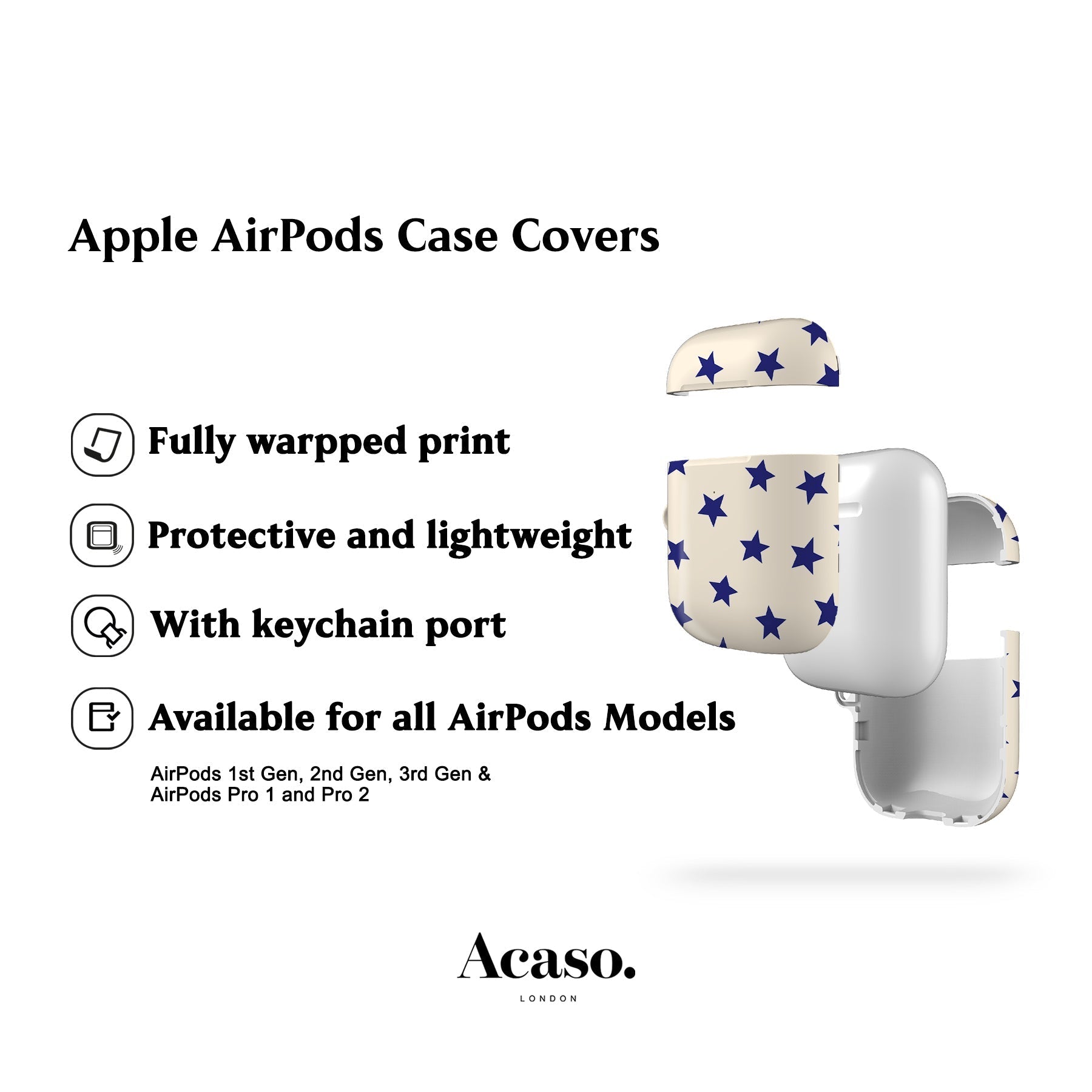 Tiny Blue Stars AirPods Case Cover