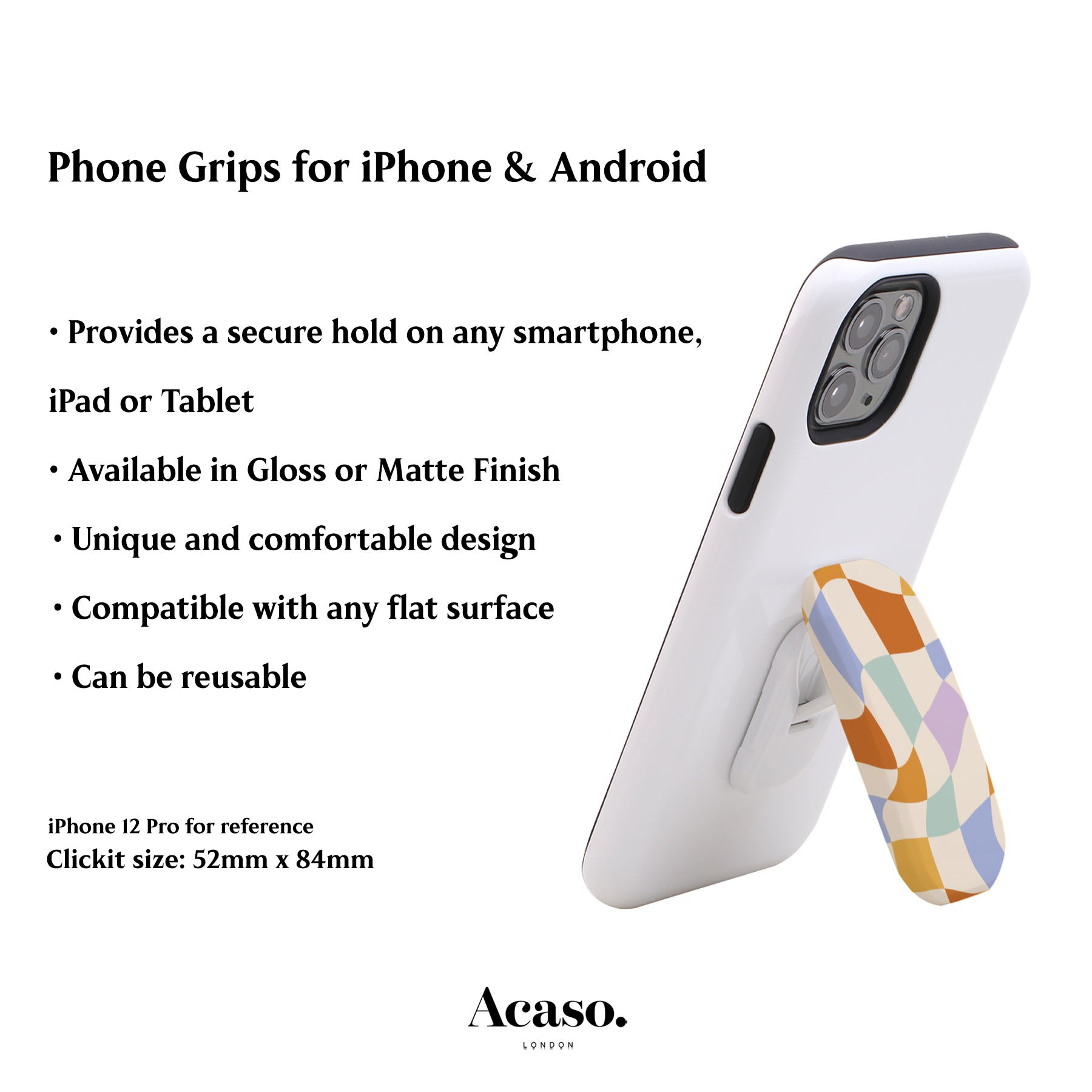 Wavy Check Phone Grip