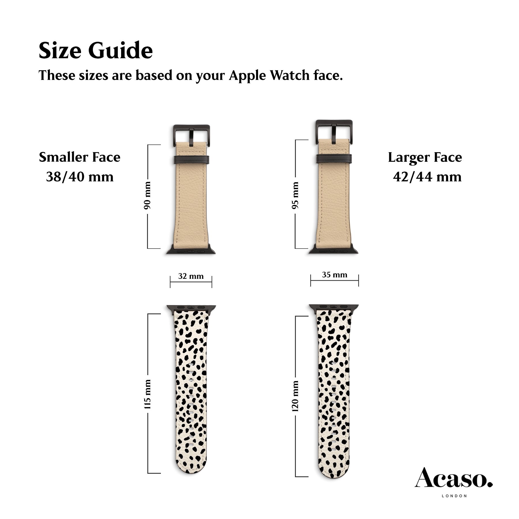 Geo Dalmatian Beige Apple Watch Strap